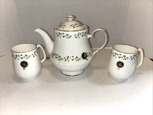 Royal Tara Shamrock  Ribbed Teapot  and mugs. New with tags.  Made in ireland - Picture 1 of 7