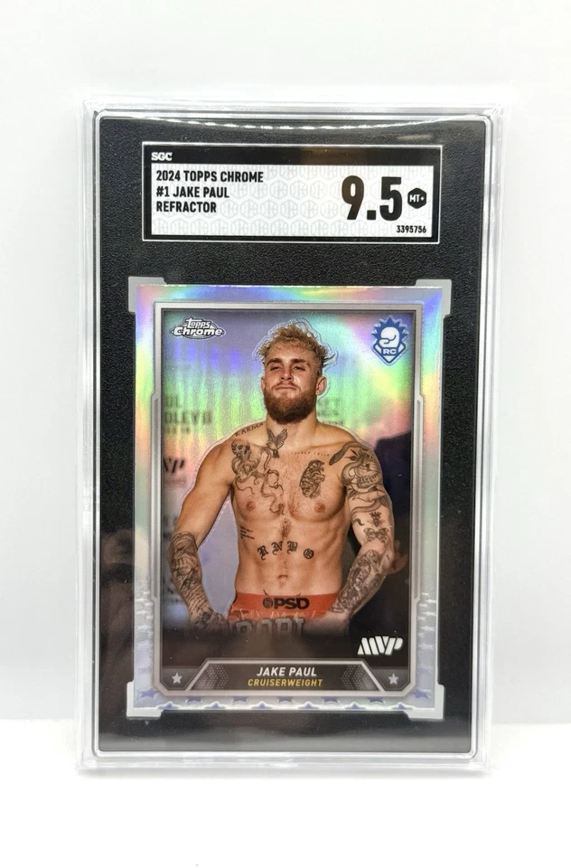 JAKE PAUL 2024 TOPPS CHROME ROOKIE RC REFRACTOR CARD #1 SGC 9.5 BOXING! - Image 1 of 2