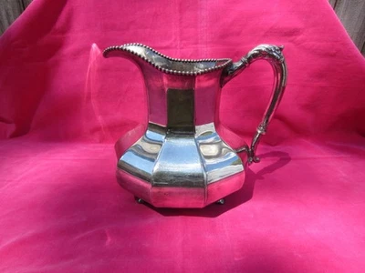 Vintage Reed & Barton Silver Plate No. 510 Footed Fancy Pitcher~Teeny Balls Edge - Image 1 of 4