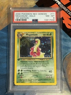 Meganium 11/111 Holo Rare Pokemon Neo Genesis 1st Edition PSA 8 (Swirl) 🌀 - Image 1 of 3