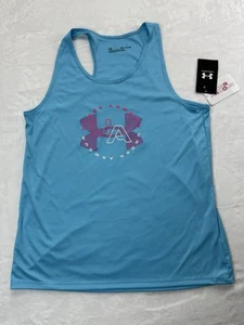 Under Armour Girls Tank Top Sz XL Blue Shirt Racerback Workout Sleeveless - Picture 1 of 3