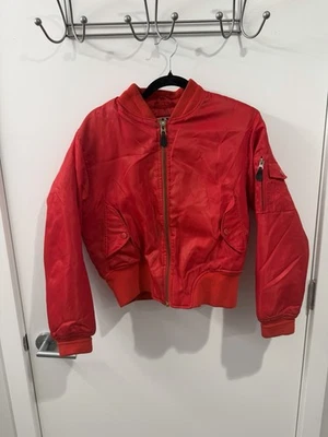 Chaqueta Bomber Vintage Azul Crudo Para Hombre Mediana Roja Cremallera Completa Años 90 Foto 1 de 4