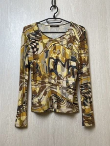 Top vintage de mujer Roberto Cavalli manga larga de lujo Y2K clásico talla 36 - Imagen 1 de 8