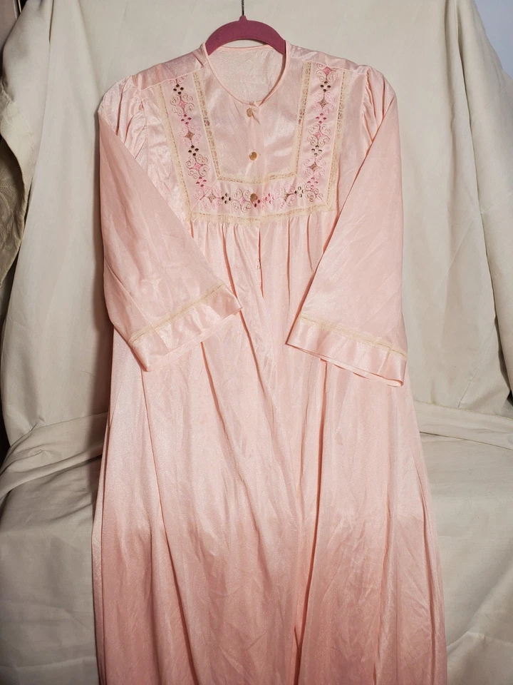 复古 JCPENNEY UNIONMADE 晚礼服带长袍美国制造 M 码 — 第 1/4 张图片