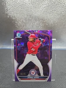 2023 Bowman Chrome Sapphire James Wood Prospects Purple 10/25 Nationals BCP224 - Picture 1 of 2