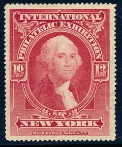US International Philatelic Exhibition NY 1913 Poster stamp Cinderella RED MNG - Picture 1 of 4