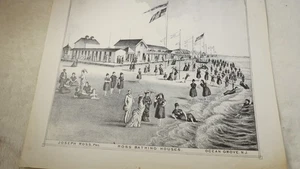 Original 1878 Ross Bathing House Engraving Ocean Grove NJ Monmouth County - Picture 1 of 7
