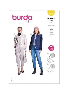 Burda Style Men's Jacket Sewing Pattern for Stylish Tailoring B5799 - Image 1 of 4