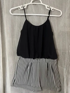 Toxic Romper Women's M Black Top And Black And White Shorts - Picture 1 of 4