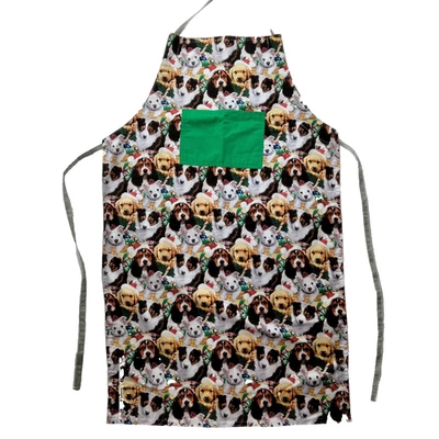 Christmas Apron Puppies Hand Made Full Adjustable Strap Foto 1 de 4