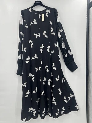Andrew GN Couture Black Butterfly Dress Size 50 18 Runway  - Image 1 of 4
