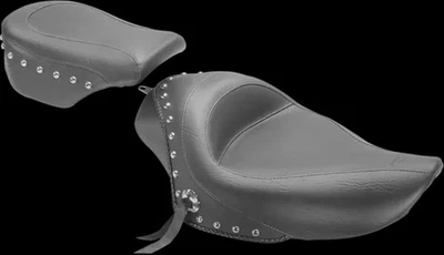 Asiento de pasajero trasero Mustang negro con tachuelas Touring Sportster 1200 personalizado 04-19 Foto 1 de 4