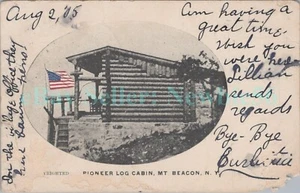 Beacon NY - CABAÑA DE TRONCOS PIONERA EN BALIZA DE MONTAJE - Postal Mt/Matteawan - Imagen 1 de 2
