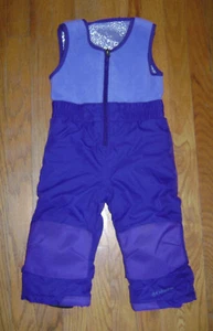 COLUMBIA BUNTING SUIT SNOW BIB PANTS size 2 2T GIRLS PURPLE BLUE STUNNING - Picture 1 of 8