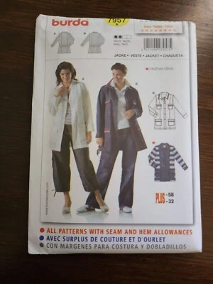 Burda Pattern #7957 Outdoor Jacket Size 18-32 Uncut Circa 2010's - Image 1 of 2