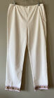 Chico?s White Boho Ankle Pant Beaded 2.5 Beach Cruise sexy summer vacation