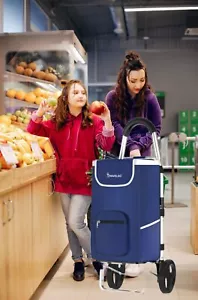 56L Einkauf Trolley Einkaufswagen Trolley Tasche Aluminium Stabil - Bild 1 von 11