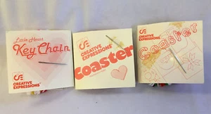 Creative Expressions Mini Stitch Kit Plastic Canvas Needlepoint KeyChain Coaster - Picture 1 of 8
