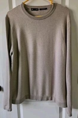 Under Armour Men's Wool Blend Tan Crewneck Textured Knit Sweater Men's Size Lrg  - Image 1 of 4