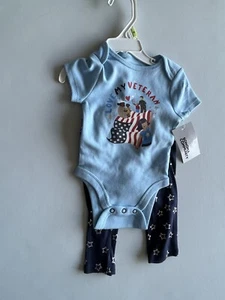 Love My Veteran 2 Piece Outfit NWT Size 3M - Picture 1 of 4