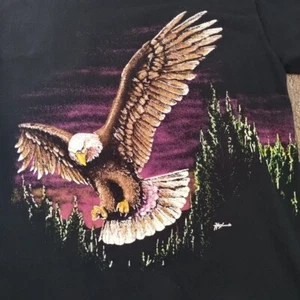 Vintage Hazelwood Bald Eagle AOP Single Stitch T-Shirt  - L Front And Back Print - Picture 1 of 13