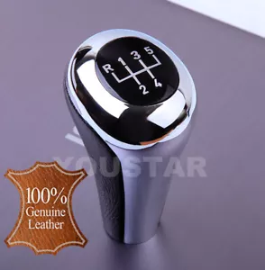 US STOCK Genuine Leather & Chrome Gear Knob for BMW 5 Speed E36 E46 E30 Z3 E39 - Picture 1 of 4