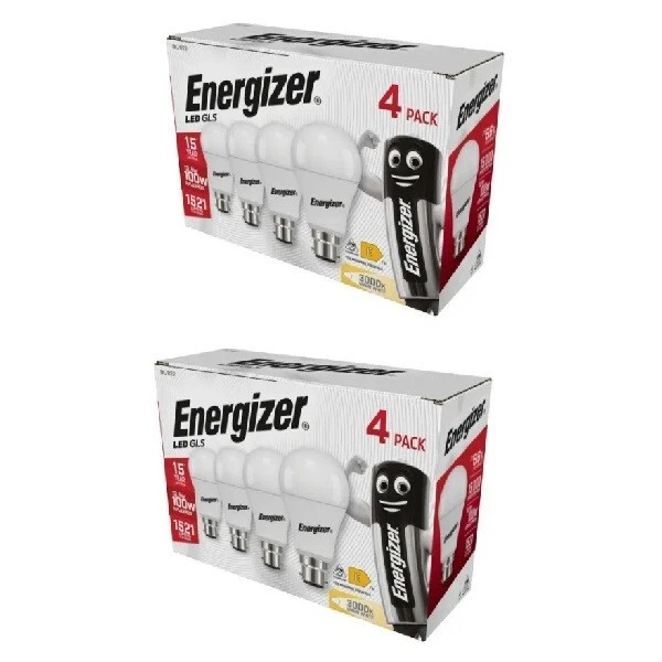 Energizer S14423 LED BC (B22) Opal GLS Non-Dim Bulb Warm White 1521lm 13.2W Pk4