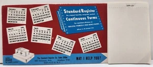1951 Januar bis Juni Standard Registrierkasse Löschkalender mit Notizblock - A5 - Bild 1 von 2