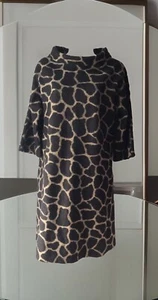 GR NATURE Wool Viscose Tunic DRESS L Size 14 Animal Print - Picture 1 of 9