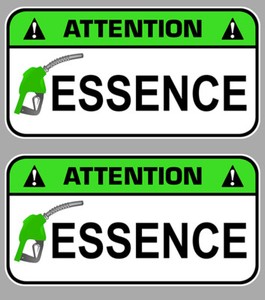 2 x ATTENTION PETROL SUPER 95 98 FUEL 7cm STICKER STICKER EA115