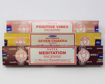 Satya Nag Champa Incense Sticks Mixed Assortment #1: 3 Boxes x 15 gm Gift Set - Image 1 of 4