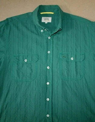 Camel Active Mens Casual Shirt Short sleeve Green Striped cotton Size Large - Image 1 of 4
