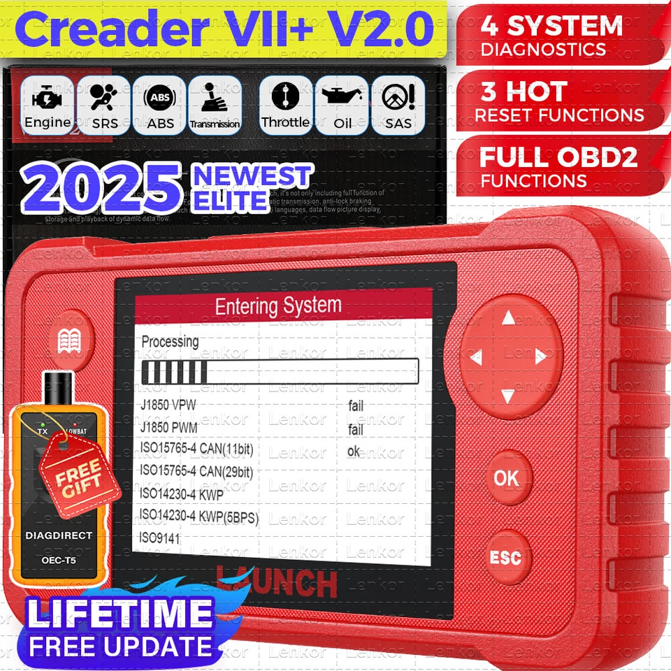 Lector de códigos LAUNCH X431 Creader VII+ 7 Plus CRP123 OBDII escáner ABS motor SRS Foto 1 de 4