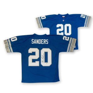 Barry Sanders Autographed Detroit Lions Signed Mitchell & Ness Jersey JSA - Picture 1 of 3
