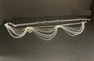 Bauchtänzer Gürtel Vintage silberfarbene Kette und Strass - Bild 1 von 9