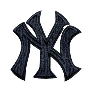 New York Yankees MLB Baseball Logo Schwarz 8x8 cm zum Aufbügeln Aufnäher Patch - Picture 1 of 3