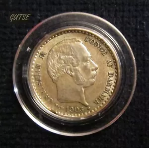 DINAMARCA, CHRISTIAN IX, 10 MINERALES 1903(h), PLATA, GXF. - Imagen 1 de 2