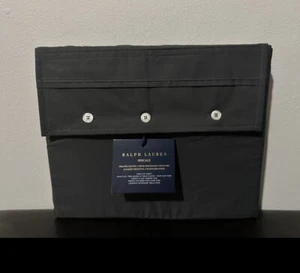 Ralph Lauren Organic Cotton Percale LOFT GREY Flat Sheet KING - Picture 1 of 3