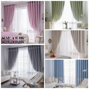 Lace Blackout Window Curtains Romantic Window Drape Single Panel Grommet Top New - Picture 1 of 17