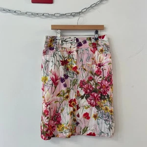 Etcetera Skirt Size 2 Realistic Floral Print Pencil Pastel Fairy bloomcore Pixie - Picture 1 of 6