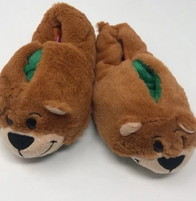 FLIP A ZOO BOY TODDLER 2 SIDED SLIPPER SIZE SMALL 10-11 CROCODILE & BEAR DESIGN - Image 1 of 4