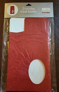 Martha Stewart Holiday Treat Boxes Red Snowflakes With Gift Label Stickers NIP - Picture 1 of 7