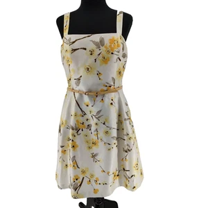 Abito Jessica H. Donna Petite Giallo Estivo Vestibilità Svasato Taglia 12P Foderato Sottoveste - Foto 1 di 9
