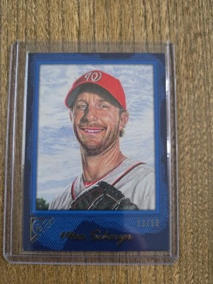Max Scherzer #d /50 BLUE 2017 Topps Gallery #150 Washington Nationals 1.1C - Image 1 of 3
