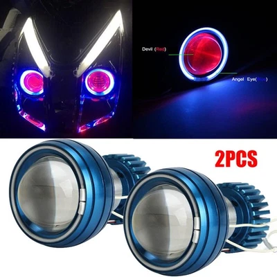 Motorcycle CCFL  Angel Demon Light LED Projector Headlight Light Bulbs Kit - Image 1 of 4