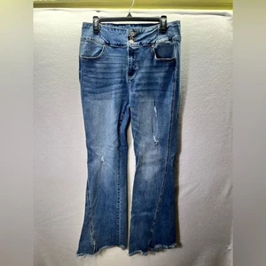 KanCan Flare Jeans Womens 15/31 Blue Denim Stretch Cute Comfy 2523 - Picture 1 of 10