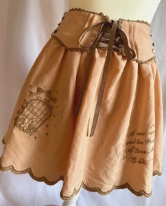 Ank Rouge Skirt Y2K Lolita Cute Orange Scalloped Hem Embroidered Hime Gyaru - Picture 1 of 18