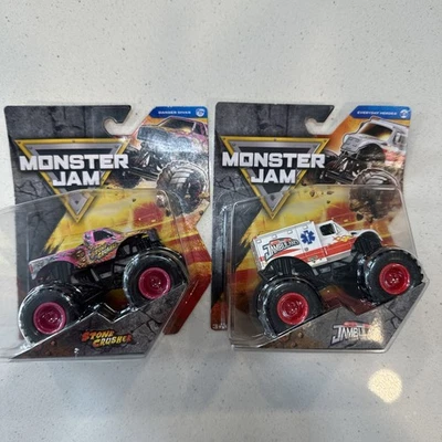 2025 Monster Jam Stone Crusher and Jambulance Lot of Two Monster Trucks - Image 1 of 4