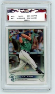 2022 Topps On Demand 3D - Cal Raleigh #277 (RC) AGC 10 gemme ottime condizioni - Foto 1 di 2