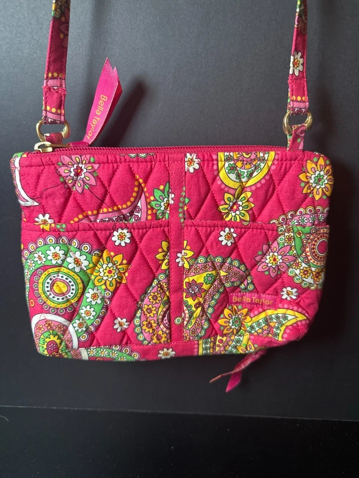 Bandolera Bella Taylor Acolchada Rosa Paisley Floral Foto 1 de 4